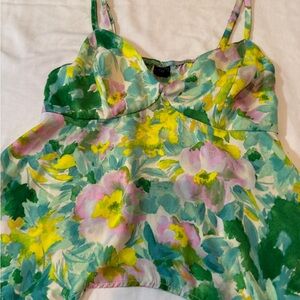 Wild Fable Floral Green and Pink Blouse
